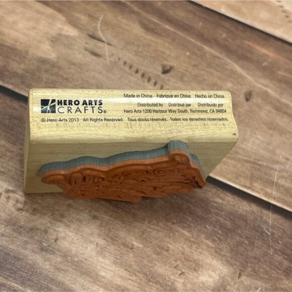 2013 HERO ARTS F5795 ANGEL WITH HORN WOOD MOUNTED RUBBER STAMP HOLIDAY - Picture 2 of 4